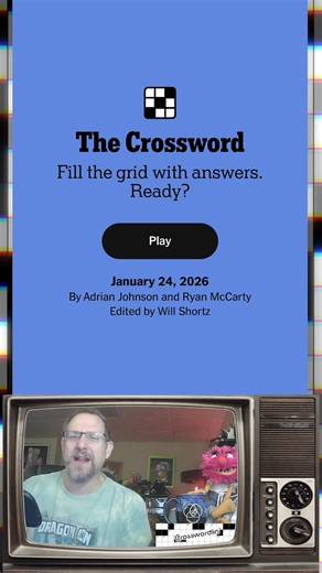 Solving a fairly challenging New York Times Crossword Puzzle for Saturday January 24, 2026 #wordgames #crossword #newyorktimescrosswordpuzzle