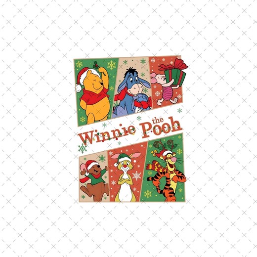 Retro Winnie the Pooh Christmas Shirt SVG PNG, Disneyland Xmas Family Trip, Winnie, Piglet, Eeyore Gift Christmas Squad - Etsy