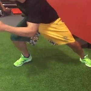 You don't really have to have the directional step vs. crossover step debate if the set-up is open enough to clear the front hip easily. Works really well at lower levels where pickoff moves aren't refined, but has also been used with great success at higher levels if timing is practiced sufficiently. Just need to get "into" front knee a bit better with this example to create positive shin angle easier - but no reason for lead foot to leave the ground (directional step) from this starting positi