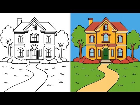 how to draw house | Easy Drawing Tutorial for Beginners | how to draw house step by step #house