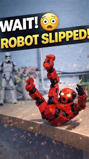 Red Robot Slips Off the Table Stop Motion Mini Robot Story 🤖#StopMotion #RobotStory #MiniatureFigure