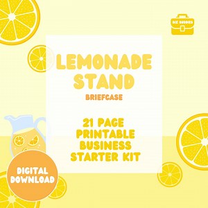 Lemonade Stand Entrepreneur Kit for Kids | DIY Business, Sales Tracker, Recipes, & Fun Printable Activities - Etsy Canada