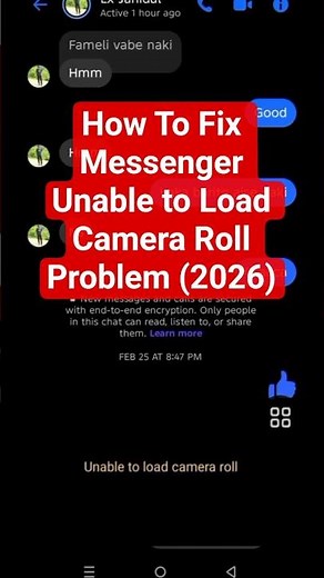 How To Fix Messenger Unable to Load Camera Roll Problem (2026) | Messenger Camera Roll Not Showing