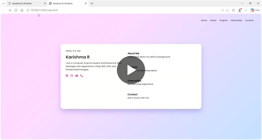 #codealpha #webdevelopment #html #css #javascript #portfoliowebsite #internship #learningjourney #frontenddevelopment | Karishma R