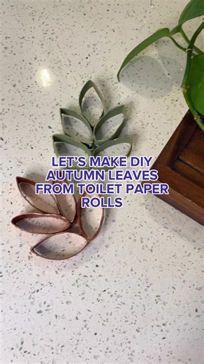 DIY Autumn Leaves from Toilet Paper Rolls