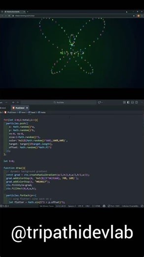 🦋 BUTTERFLY ANIMATION Made with DOTS! ✨ #tripathidevlab #javascript #css #viral #cssanimation #html
