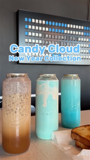 ✨🥂 Introducing our New Year Collection! 🥂✨ New year, new flavors at Candy Cloud. ☁️ Fresh, cozy, and a little indulgent... meet the lineup we’re starting the year with: 💙 Blue Skies ReVibe – bright and energizing with blue raspberry, coconut, and fresh lemon ❄️ Winter Frost Cream Frappe – marshmallow cream and blue raspberry blended into a frosty, dreamy treat 🍪 Cookies & Cream Latte – a white chocolate latte topped with Oreo cold foam 🔥 Sweet Heat Melt – turkey, mozzarella, cream cheese, p