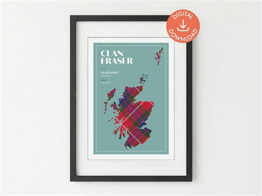 Fraser Surname Clan Tartan Art Print | Scottish Wall Poster (digital Download A5/A4/A3) - Etsy UK