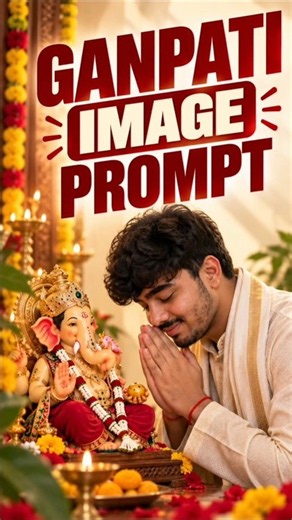 Ganpati Image Prompt 🙌 | Ganpati Bappa AI Photo Prompt using ChatGPT #shorts