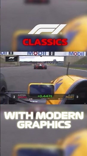 Alain Prost OVERTAKES Ayrton Senna | 1993 British Grand Prix with Modern Graphics #f1