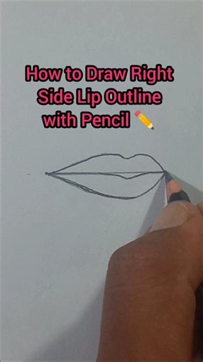Right Side Lip Outline Drawing Tutorial with Pencil