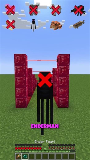 Fitting Into LASER Gaps vs Smallest MOBS Challenge! #minecraft #shorts #meme