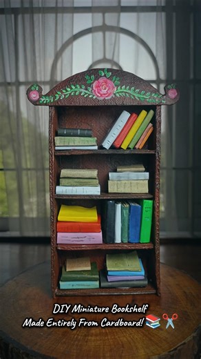 How to Make a Tiny Bookshelf using Only Cardboard #recycledart