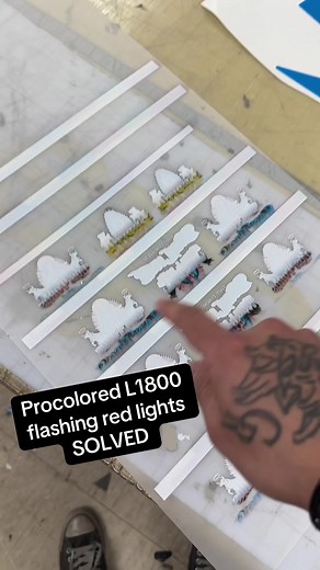 DTF Printer giving you flashing red lights? Try and clean the encoder strip and lubricate the carriage rod. Took me a couple hours of digging through the internet, hope this helps! #procolored #DTFPrinter