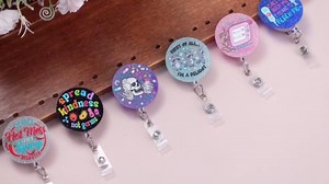 24 Pcs Funny Nurse Badge Reel Nursing Gifts Bulk Cute Badge Holder Retractable Clip with Name ID Reel for Doctor Student Medical Assistant Coworker RN LPN CNA Nurse Week Work Accessories Gifts