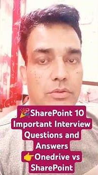 🎉SharePoint 10 Important Interview Questions and Answers👉Onedrive vs SharePoint