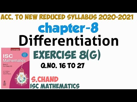 Differentiation Ex-8(g).b | class 12 | s chand | isc