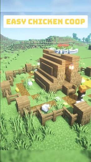 How to build an easy chicken coop in Minecraft (upgrade build) #equipou #catmemes