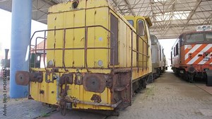 vintage old diesel electric locomotive train 4k