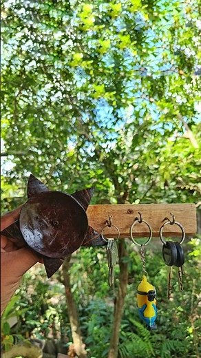 DIY Key Holder from Coconut Shell and Wood | Easy & Unique Wall Decor