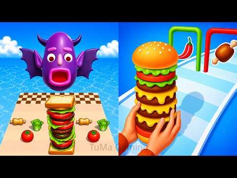 Sandwich Runner vs Burger Cannon - Speed Run Gameplay New Update Android,ios