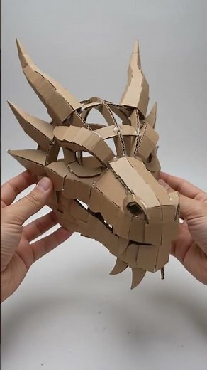 Making a Dragon Mask From Cardboard #DIY #tutorial