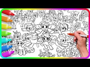 Coloring Pages Mix - MY LITTLE PONY. How to color My Little Pony characters. Easy Drawing Tutorial