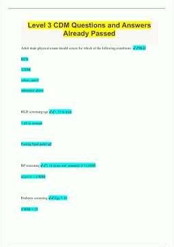 Level 3 CDM Questions and Answers Already Passed2171