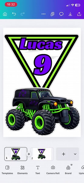 Monster Truck Cake Topper Editable Printable Birthday Truck Party Decor Download - Etsy