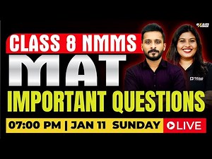 Class 8 NMMS 2026 | MAT | Important Questions | Exam Winner