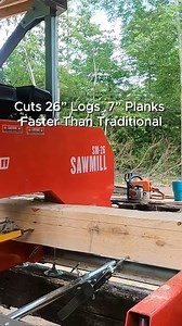 Slice through logs like a pro. This 26” portable sawmill cuts massive logs and 7” planks with precision and speed—faster than any chainsaw. Adjustable. Powerful. Built for control. #sawmill #woodworkinglife #portabletools #logcutting #farming | MechMaxx