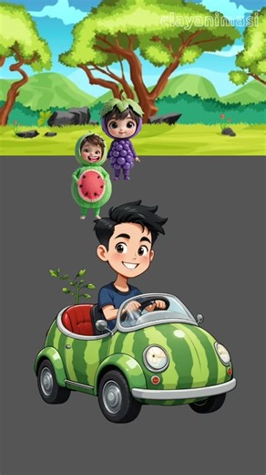 PICK UP WITH FRUIT CAR #CARTOON #SHORTS #FUNNYCARTOONS