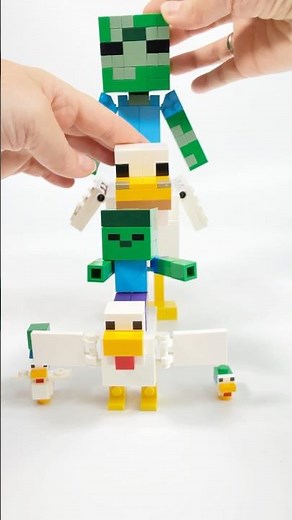 LEGO Minecraft Chicken Jockey Evolution! 🐔 Big to Tiny!