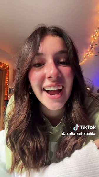 this is a video of sofia making a tiktok with the song sofia😇
