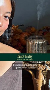 A diffuser that dazzles ✨ The scene-stealing Aroma Lustre Diffuser is back, this time in a new Copper Ridge colourway. Gift-ready and festive, at the touch of a button it spreads seasonal aromas while doubling as a light for the ultimate cozy holiday vibes. Grab this best-seller at the best price of the season, plus up to 40% off other wellness must-haves. Only this Black Friday. | Saje Wellness