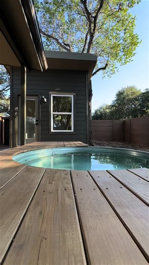This stock tank pool by @Cowboy Pools is ready for a party! ☀️ #backyardvibes #austinrealestate #outdooroasis #homesweethome #atxlife #austintx #stocktankpool