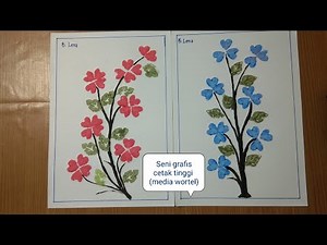 Seni grafis cetak tinggi/Stempel wortel/ Vegetable printing ‪@Bundalena520‬