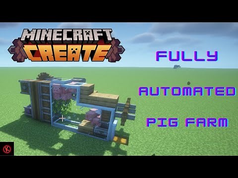 Minecraft Create: 100% AUTOMATED!! Pig Farm Tutorial #createmod