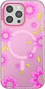 PopSockets iPhone 14 Pro Max Case with MagSafe, Phone Case for iPhone 14 Pro Max, Grip Sold Separately, Wireless Charging Compatible - Pink Relief