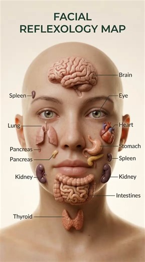 Facial reflexology map