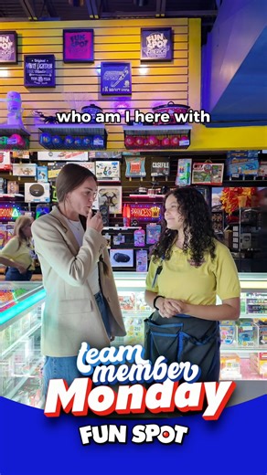 Meet Sarah! Don't challenge her in the arcade unless you're ready to lose! She’s from Brazil, has a hidden ear-wiggling talent, and zero mercy on the leaderboard. 👾 🕹️ | Fun Spot America