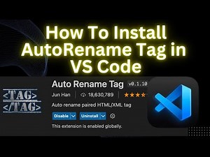 How to install Auto Rename Extension in Visual Studio Code | Visual Studio Code Extensions