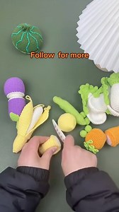 59K views · 540 reactions | Let's play the crocheted vegetables and fruits cutting kid's toy 塞凌 #amigurumi #crochettoys #crochet #foryou #fyp #food #crochetideas #crochetfood #Handmade #amigurumi #yarnlove #crochet #cute #diy #crocheting #diy #handcrafted #healthy #beans #watermelon #corn #banana #foodtoys #toys #cabbage #eggplant #carrot #vegetables #vegetable #vegetablecrochet | Crochet Creator | Facebook