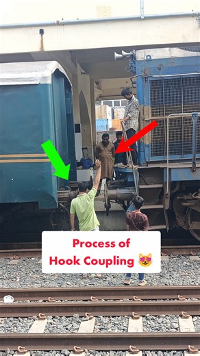 Process of Train coach and locomotive bonding 😻😱 #railtrack #shortsfeed #train #bonding #coupling #railway #trainspotting | Journey By Train