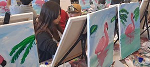 Pacific Union Elementary 5th and 6th grade painting the Flamingo | The Artist In Me | Facebook