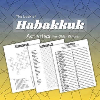 Habakkuk Bible Activities | Word Search Crossword Word Jumble for Kids