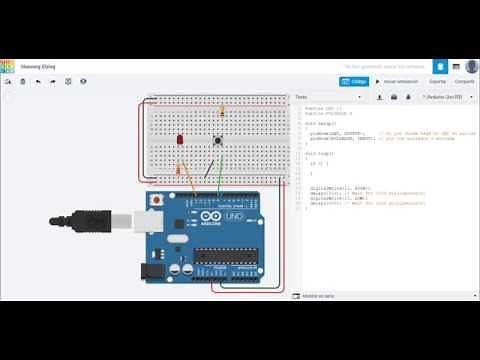 Aprendiendo Arduino y Tinkercad - 3 - Led temporizado y pulsador