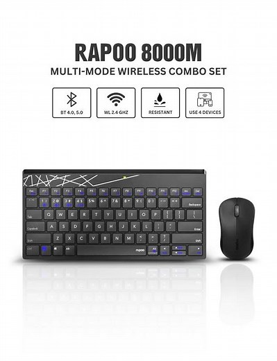 RAPOO 8000M, Multi-mode Wireless Keyboard & Mouse