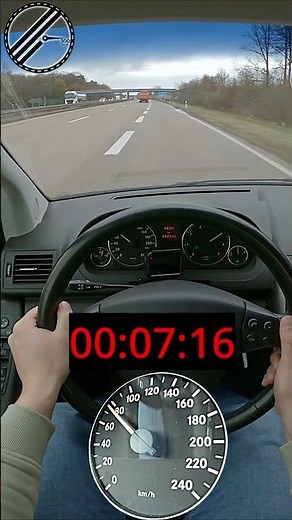 Mercedes-Benz A170 169 116 PS 0-100 kmh Acceleration Test on German Autobahn