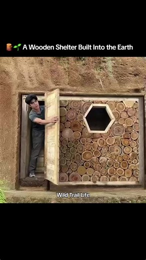 Earth-Sheltered Wooden Cabin: Sustainable Living
